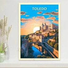 1pc Nordic Retro Holiday Travel City Venice Algarve Travel Pictures Room Life Canvas Painting Printing Artist Home Wall Decoration Poster Canvas Unframed,Wall Art Coastal Decor Coastal Decor Beach Decor