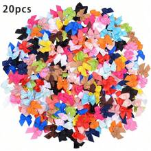 20 peças Mini Laço de Fita de Cetim para Férias Floral DIY Artesanato Costura Patch Enfeite para Chapéus, Caixa de Presente de Casamento, Decoração de Natal