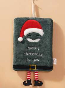 1件/2件/4件圣诞手巾套装，悬挂式加厚珊瑚绒吸水速干洗碗布，卡通手巾，适合全家使用 - 彩色 - 查看 10