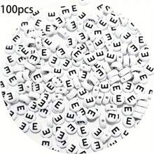 Acrylic Letter Beads Jewelry Making Kit - 100/200/300/500/800/1000/2000pcs, Bohemian Style DIY Bracelets, Necklaces, Keychains With Letter Charms, DIY Craft Supplies - Mixed Hollow Letter Beads With Game & Friendship Themes - Black and White - View 4