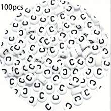 Acrylic Letter Beads Jewelry Making Kit - 100/200/300/500/800/1000/2000pcs, Bohemian Style DIY Bracelets, Necklaces, Keychains With Letter Charms, DIY Craft Supplies - Mixed Hollow Letter Beads With Game & Friendship Themes - Black and White - View 3