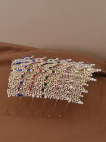 1 Stück Braut Kopfschmuck Europäischen Luxus Kristall Tiara Krone Für Frauen Party Hochzeit Prinzessin Strass Braut Krone Haar Zubehör