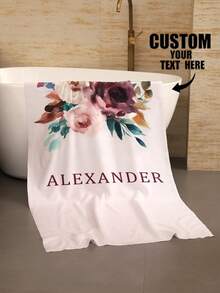 1 件定制照片和名字印刷沙滩巾、个性化浴巾、成人泳池毛巾、儿童沐浴巾、度假礼物、沙滩巾