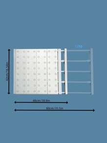 1 pieza Divisor de almacenamiento retráctil sin olores para armarios, mueble de partición de cocina, estantería en capas para dormitorio, estantería de baño - Multicolor - Ver 17