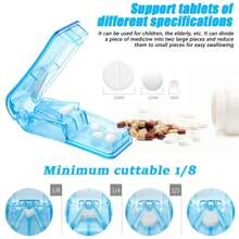 2 个 7 天药片盒，含 1 个药片分离器和 1 套药片研钵，用于维生素、膳食补充剂和药物 - 彩色 - 查看 6