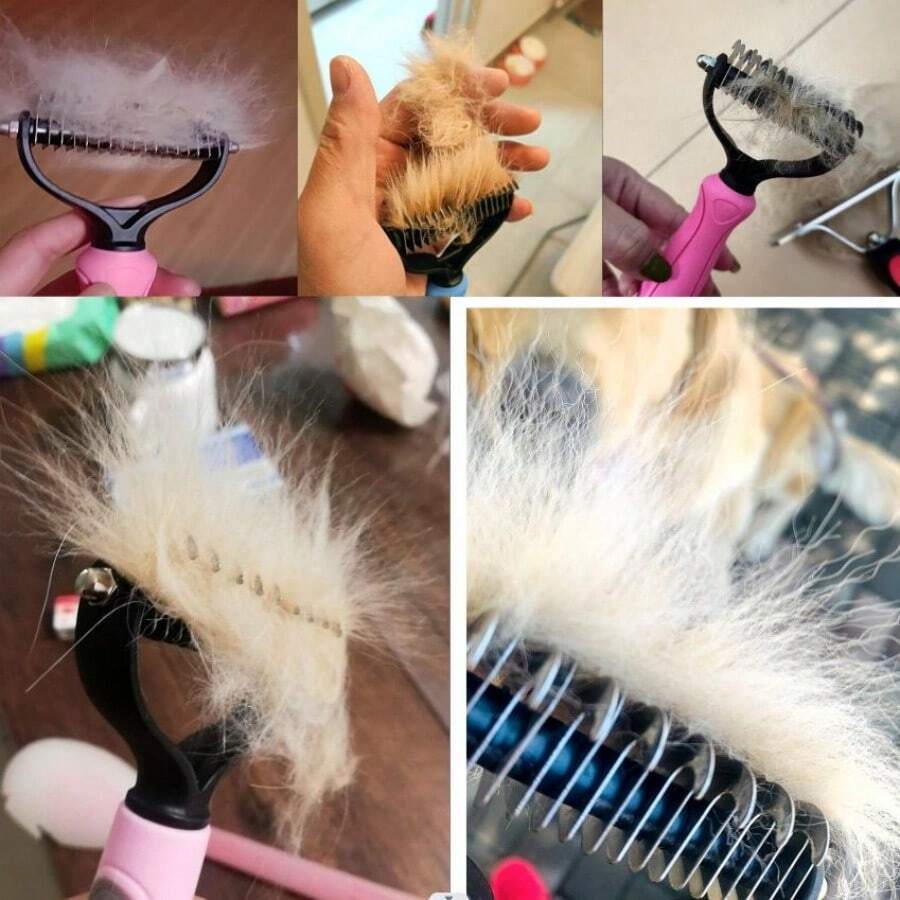 Pet Brush Double Sided Dog & Cat Deshedding Comb Brush For Pet