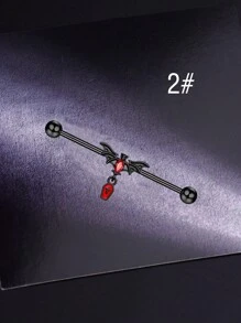 1pc Y2k Goth Skull Spider Industrial Piercing Jewelry 14G 316L Stainless Steel Chain Industrial Earrings For Women Halloween Heart Butterfly Industrial Bar Piercing Cartilage Helix Piercing Earrings Dragon Industrial Barbell Body Piercing Jewelry 38mm 1&1/2 Inch Industrial Piercing Bar For Halloween Gift Party Daily Wear Valentines