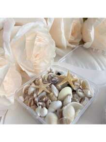 1 pudełko losowy zestaw do robótek ręcznych z muszli morskich, marzycielski styl oceaniczny DIY koraliki materiały, ręcznie robione materiały do wyrobu biżuterii, dekoracje akwarium wystrój domu, piękny prezent dla rodziny i przyjaciół (około 37 g na pudełko)