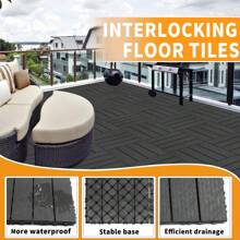 44 Pack 11.8"X11.8", Plastic Interlocking Deck Tiles,  Patio Flooring Outdoor Waterproof All Weather Use For Garden Poolside Front/Back Yard, Light Gray - 11.8"x11.8" - 查看 5