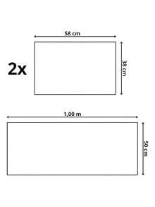 Kit 2 Bathroom Rugs 58x38cm + Runner 100x50cm Beige - 米色 - 查看 10