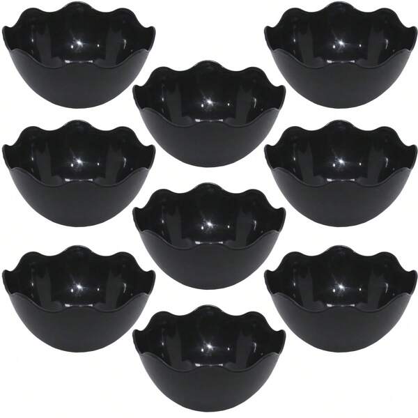 Kit 12 Tigelas Para Sobremesa Sorvete Açaí e Cereais 300ml Preto