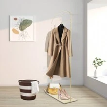 2.3 米/7.5 英尺金色婚纱展示架金属独立服装展示架展示收纳架简易家居用品标准杆服装架、春季、极简主义、夏季上衣外套架返校旅行必需品房间装饰、家居装饰、卧室装饰收纳整理和收纳小狗存放连衣裙短裤手机壳比基尼女士夏装裙子夏装连衣裙指甲牛仔裤上衣白色连衣裙女士连衣裙