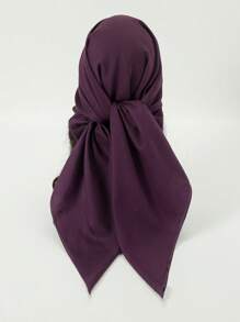 1 件女士纯色方形围巾，时尚纯色头巾，颈巾