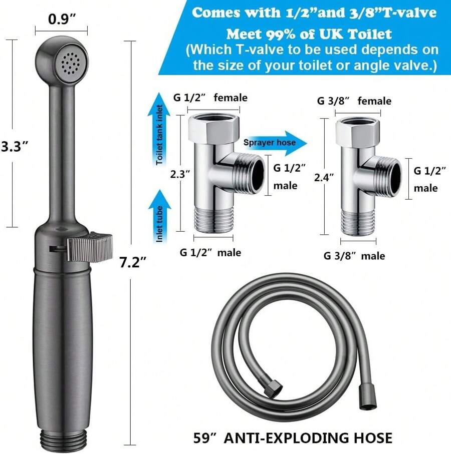 Luxury Handheld Bidet Toilet Jet Spray Muslim Hygienic Shattaf Douche