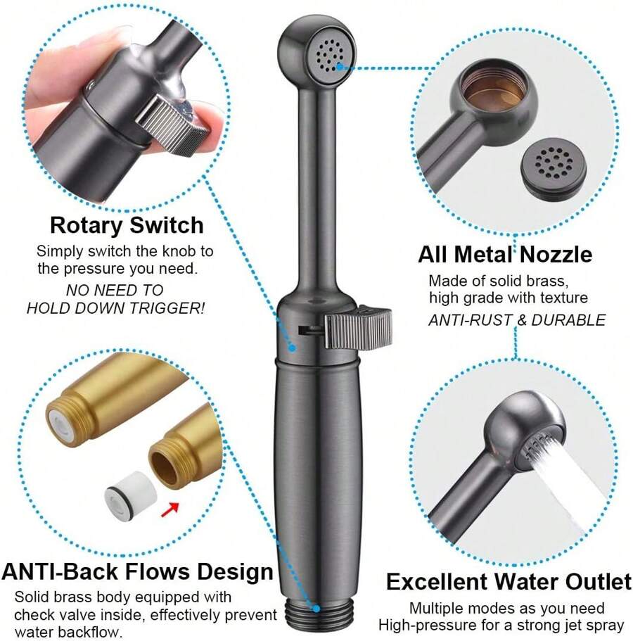 Luxury Handheld Bidet Toilet Jet Spray Muslim Hygienic Shattaf Douche