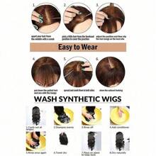 短刘海金色夹式发刘海耐热假发合成刘海发夹天然接发