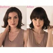 短刘海金色夹式发刘海耐热假发合成刘海发夹天然接发