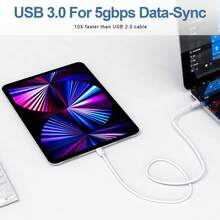3.3 英尺/6.6 英尺 USB-C 转 Type-C 充电线，30W 快速充电数据线，兼容 iPhone 16、15、Pro Max、Plus 充电线 - 白色 - 查看 5