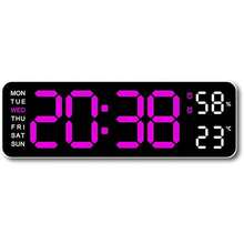 Digital Wall Clock,Digital Calendar,Large Wall Clock,13" Large Display Digital Clock,LED Digital Clock With Remote Control,Countdown Dimmer Large Clock With  Date Week Temperature - Bronze - View 1