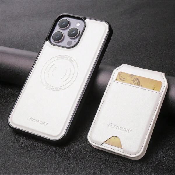 forwenw Funda de cartera magnética compatible con iPhone Samsung Galaxy con bloqueo RFID, 2 en 1