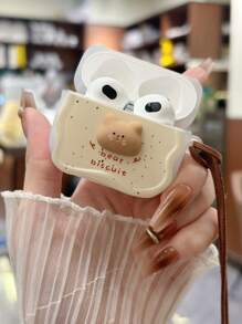 Casual Cute Bear Earphone Case With Hanging Bear Charm