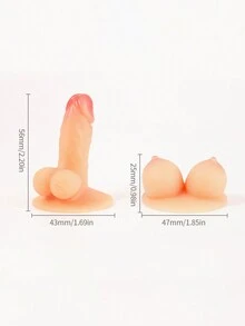 2 peças novo silicone mini dildo peitos pequenos ornamento erótico suporte para celular