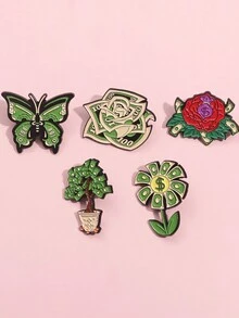 5 件创意美元钱花珐琅别针独特钞票树金属胸针翻领徽章时尚珠宝礼物送给最好的朋友 - 彩色 - 查看 6