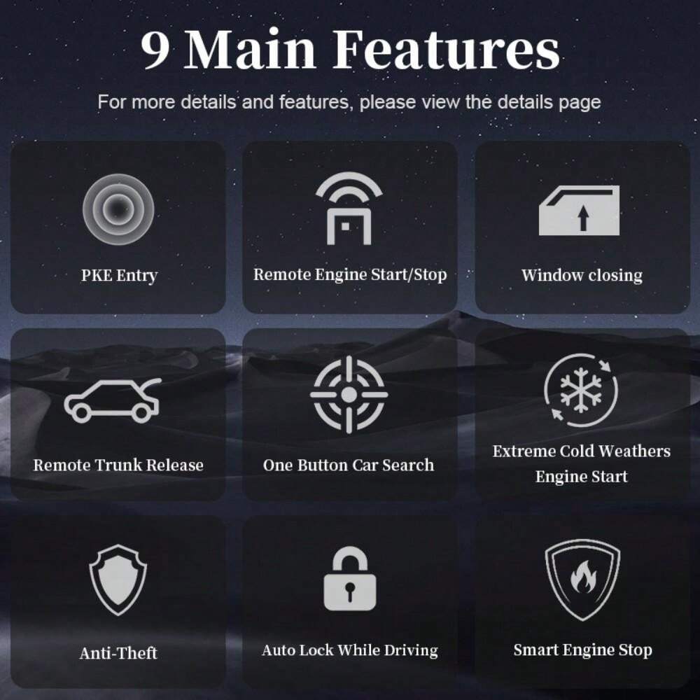 Car Remote Control PKE Car Keyless Entry Engine Start Alarm System Auto