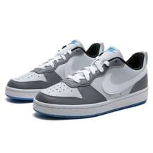 Nike 青年 Court Borough Low Recraft BG 休闲鞋，舒适轻便低帮运动鞋 DV5456-019 - 白/冷灰/白金色/淺清透藍 - 查看 6