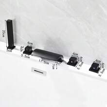 WUPYI WUPYI Rubinetto per vasca da bagno moderno a 5 fori con rubinetto a cascata a LED, set doccia nero