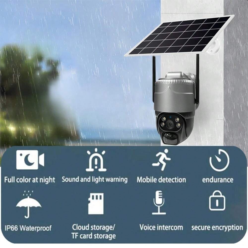 WOOX - Telecamera rotante per esterni WIFI Tuya + pannello solare