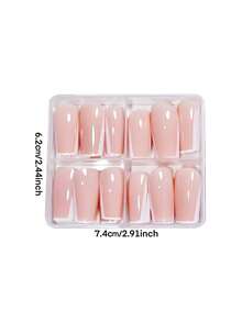1 套 96 件短按压指甲，淡粉色搭配白色边缘设计，呈现自然光泽。每个指甲表面光滑闪亮，整体风格简约优雅，适合日常佩戴。该套装包含多种尺寸的指甲，可完美贴合不同的指甲床，佩戴舒适且操作简单。该套装还包含锉刀和凝胶，使指甲坚固持久。 - 淺粉色 - 查看 7