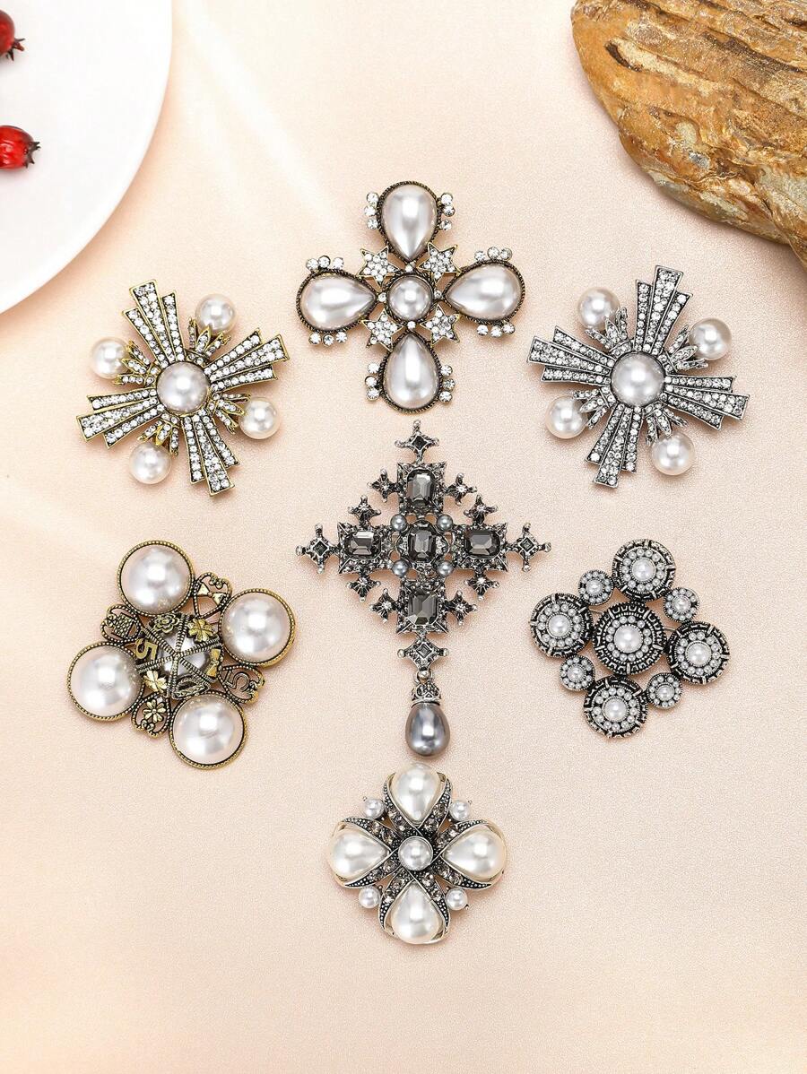 复古宫廷巴洛克珍珠胸针 女士 中性 别针 派对 宴会 珠宝配饰 礼品