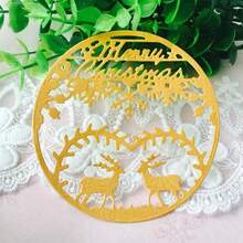 1 Khuôn cắt kim loại hình bông tuyết Giáng sinh, Đồ trang trí Giáng sinh vui vẻ Nhà hươu Cắt khuôn cắt giấy nến cho ảnh trang trí sổ lưu niệm DIY, khuôn dập nổi giấy trang trí cho làm thiệp sổ lưu niệm - Bạc - Xem 3