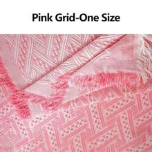 1 件复古传统几何图案沙发地毯毯沙发毛巾毯套适用于室内装饰和户外露营野餐，野餐毯 - 白色 - 查看 16