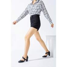 Women's Closed Round Toe Low Block Heels Pumps Crossed Strap D'Orsay Dress Wedding Bridal Party Office Shoes - 黑色啞光 - 查看 3