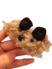 2pcs/Set Cartoon Plush Puppy Hair Clips, Cute Bow Animal Hair Clips Claw Clips Hair Slide Hair Barrettes - Multicolor - View 4