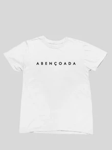 Women's Basic T-Shirt Blessed Print Short Sleeve Comfortable Lightweight - 白色 - 查看 2