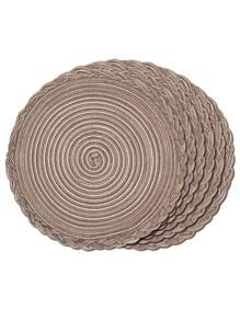 2pcs/4pcs/6pcs 15 Inch Round Woven Braided Placemat, Washable Anti-Slip Heat Insulation Tableware Mats, Suitable For Home Dining Table Decor, Holiday/Party - Multicolor - View 13