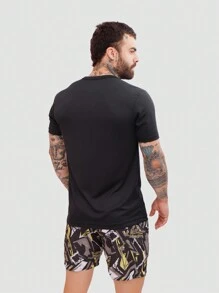 Kit 4 Men's Dry Fit Short Sleeve Gym Training T-Shirts - 彩色 - 查看 6