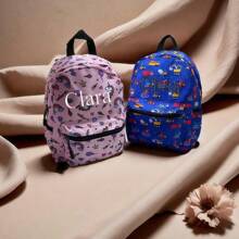 1 chiếc Ba lô hoạt hình nhẹ chống mệt mỏi in họa tiết cá nhân cho trẻ em (Xe tải màu xanh) dành cho nữ - Xanh đậm - Xem 2