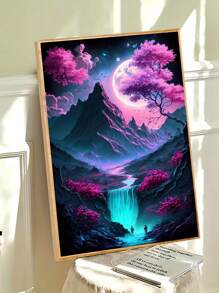 1 set Kit de peinture de diamant avec paysage de fleurs de cerisier, convient aux passionnés de DIY, décoration pour salon, chambre, cuisine, bureau, café, cadeau parfait et décoration - Multicolore - Voir 5