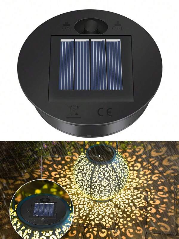1 pieza - Tapa superior de reemplazo para luces solares de hadas, luces solares colgantes para frascos de albañil, luces de luciérnagas en frascos para la decoración de la mesa del patio, panel solar LED, cubierta de luz de linterna de reemplazo, repuestos solares para exteriores, luz de decoración para el jardín y el patio para iluminar tu espacio
