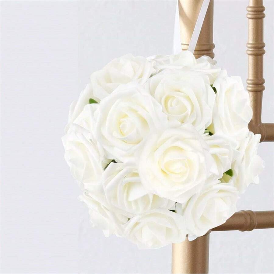 Artificial Flowers Rose Ivory White Fake Roses Flowers For Decorations