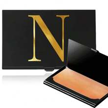 名片盒名片盒铝合金名片盒男士金属超薄信用卡夹字母印花钱包卡片套名片夹圣诞礼物礼物感恩节复古 - 黑色 - 查看 23