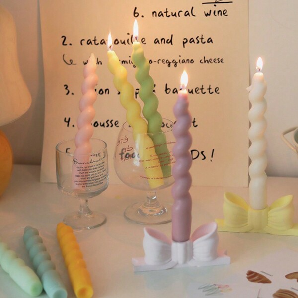 1Pc New Spiral Long Rod Aromatherapy Candle Fragrance Romantic Gift Niche Atmosphere Party Shooting Props,Room Decor,Gifts