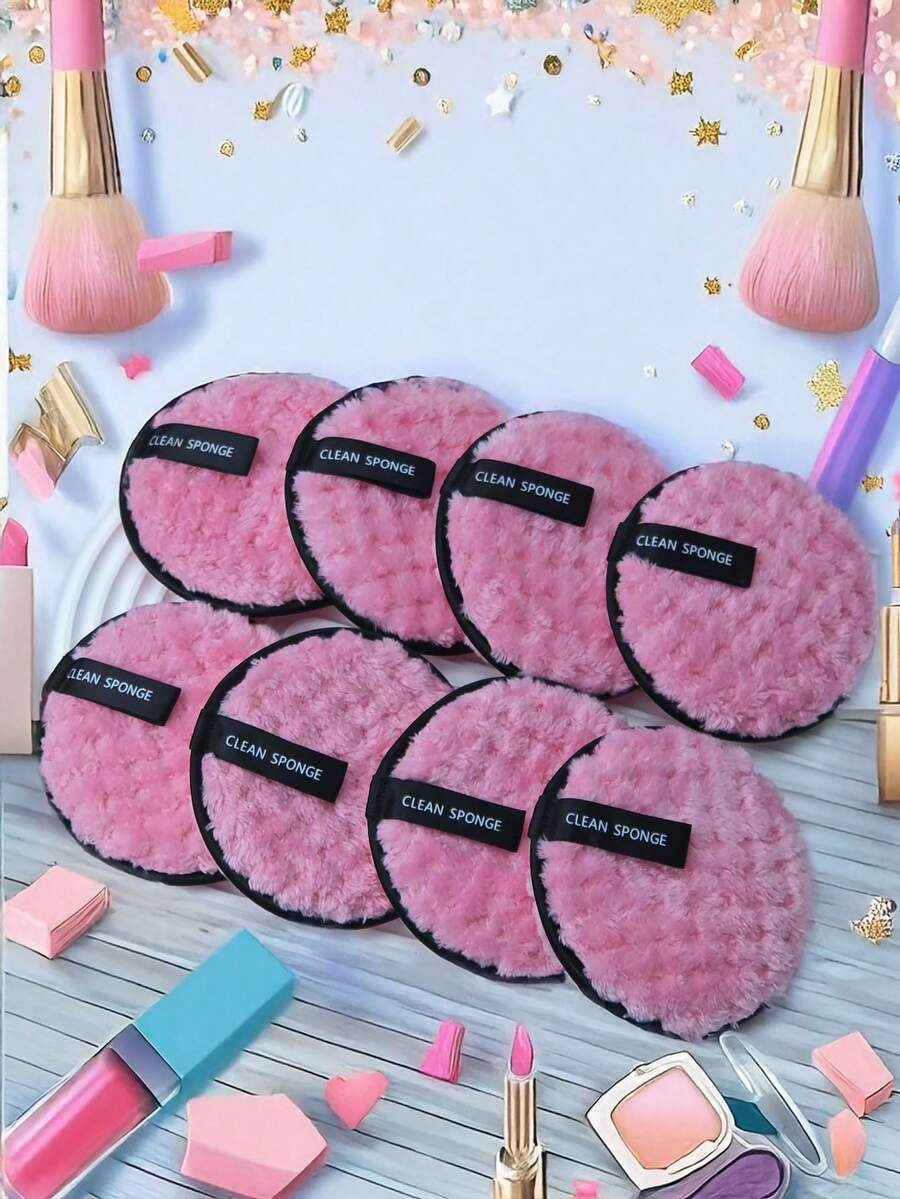 Bộ 6/4/2/1 miếng bọt biển làm sạch màu hồng, Bông mút trang điểm, Bông mút phủ phấn, Bông mút trang điểm, Bông tẩy trang, Miếng trang điểm, Miếng trang điểm sợi siêu mềm, Miếng bọt biển làm sạch mặt và cơ thể, Loại bỏ mụn đầu đen, Làm sạch mặt mềm mại, Miếng tẩy trang, Dụng cụ làm sạch mặt - Hồng - Xem 1