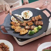 1 Pieza Sartén Antiadherente De Hierro Fundido (con Bolsa De Almacenamiento) Y Bandeja De Pizza, Sartén Antiadherente De Doble Mango Para Cocinar A La Parrilla Dosa, Pan De Maíz, Sartén Redonda A La Parrilla, Sartén Circular A La Parrilla, Con Mango, Sartén Multifuncional Para Carne, Panqueques Y Accesorios De Cocina