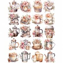 20 Peças Adesivos de Flor de Papel Colorido de 4cm, Autoadesivos para Scrapbooking, Materiais Escolares, Volta às Aulas