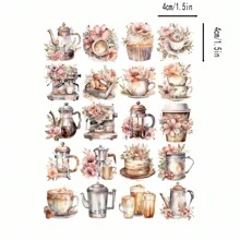 20 Peças Adesivos de Flor de Papel Colorido de 4cm, Autoadesivos para Scrapbooking, Materiais Escolares, Volta às Aulas